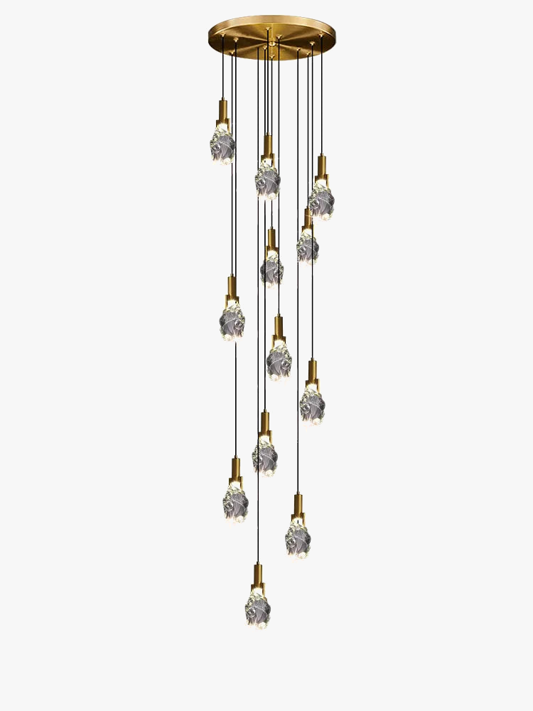 lustre duplex loft escalier en colimaçon moderne créatif villa salon cristal