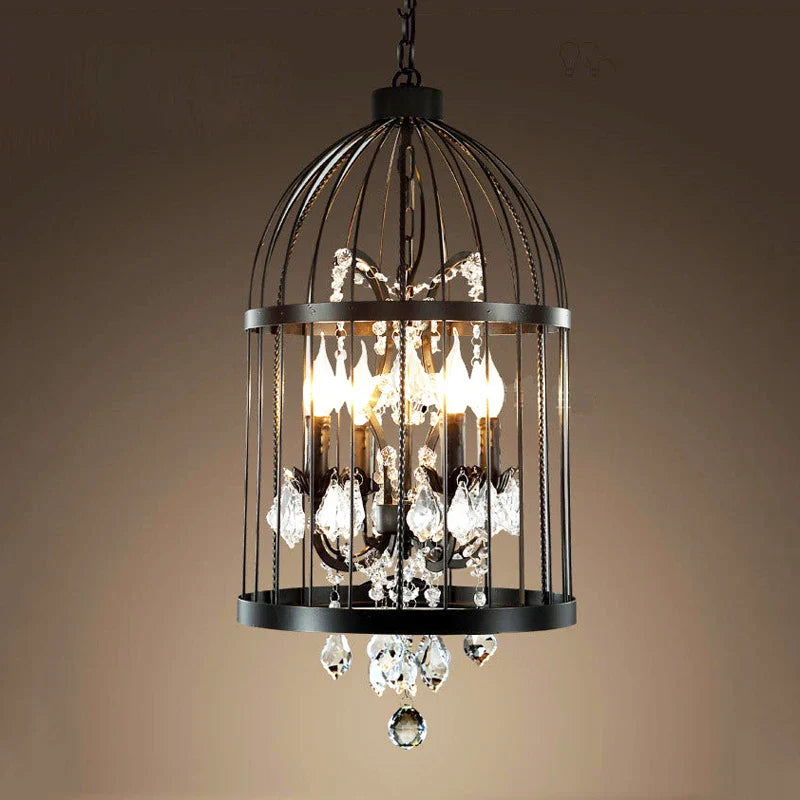 Vintage Crystal Birdcage Chandelier for Bar Restaurant
