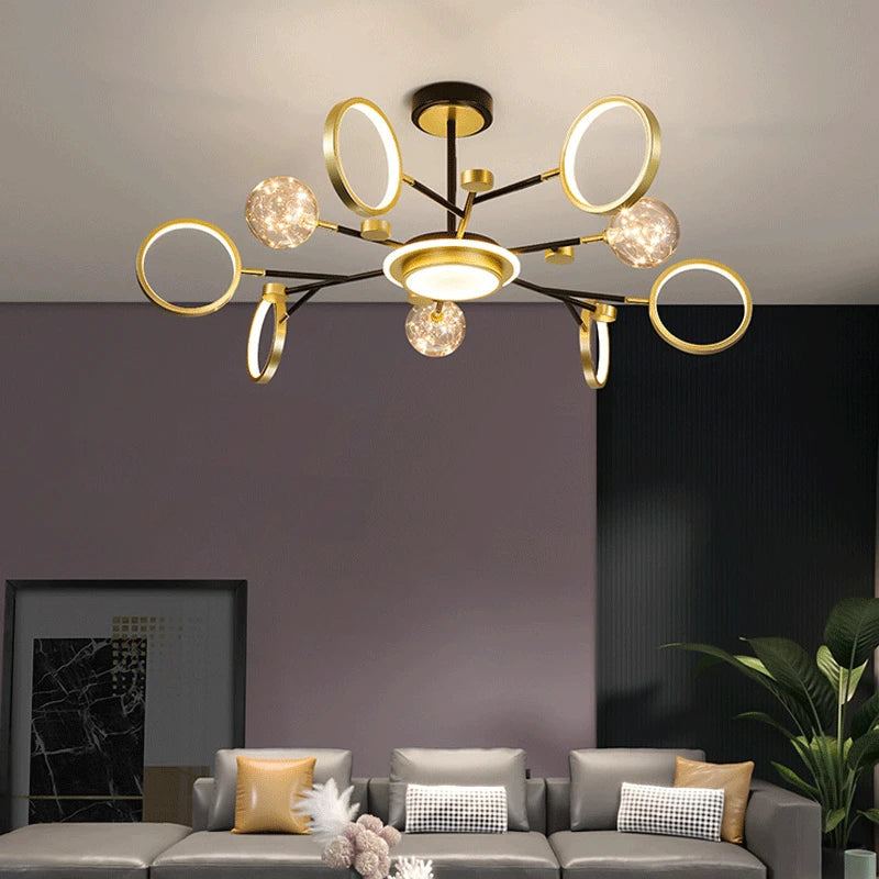 Modern Nordic Iron Chandelier Starry Lighting Creative Decoration