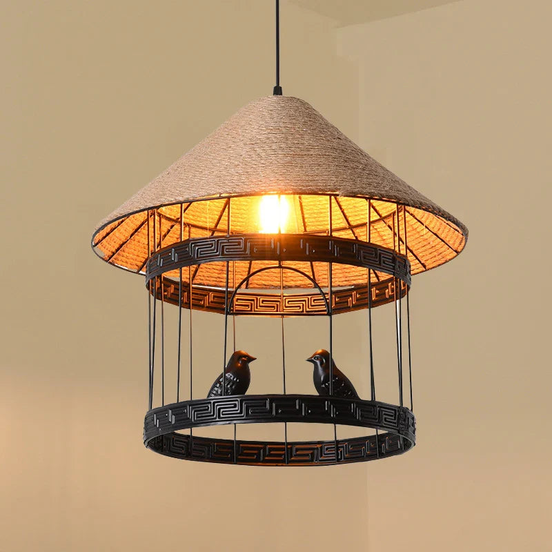 industrial loft style birdcage pendant light