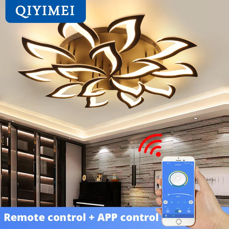 Modern Iron LED Chandelier with Acrylic Lighting for Indoors