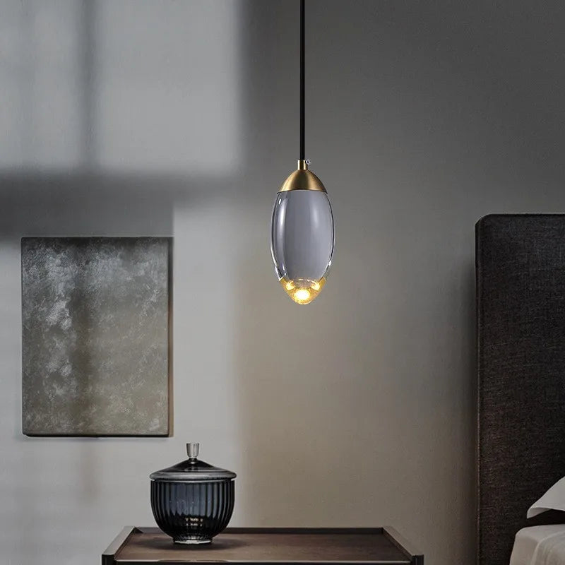 luxury K9 crystal copper minimalist creative chandelier