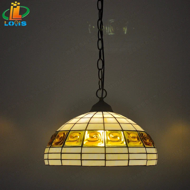 lustre en brique style européen lampes en verre tiffany antique simple