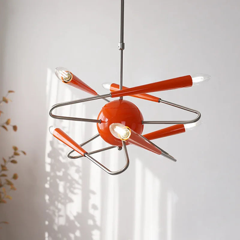 Post-modern space-age chandelier for decorative interior lighting