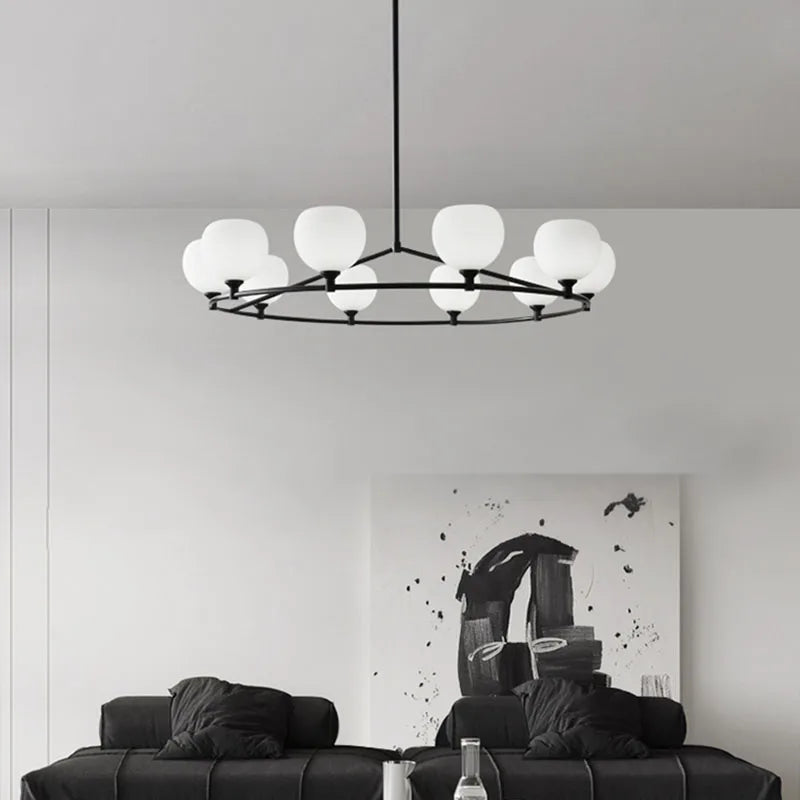 ring chandelier with glass bulb, adjustable height