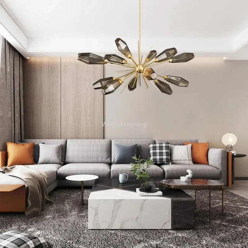 Creative Post-Modern American Minimalist Glass Chandelier