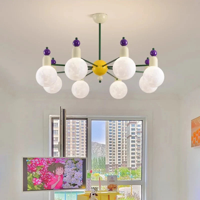 lustre moderne pour chambre d'enfants design nordique lumineux et coloré