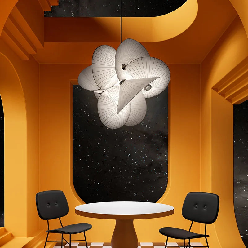 Nordic design chandelier with fabric lampshade for home decoration