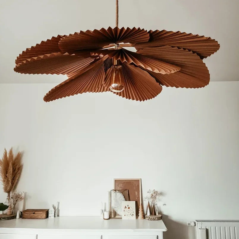 Wabi Sabi Japanese Pendant Light – Artistic Decorative Flower-Shaped Luminaire
