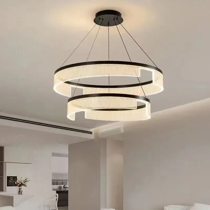 Modern Nordic design suspended ring LED chandelier