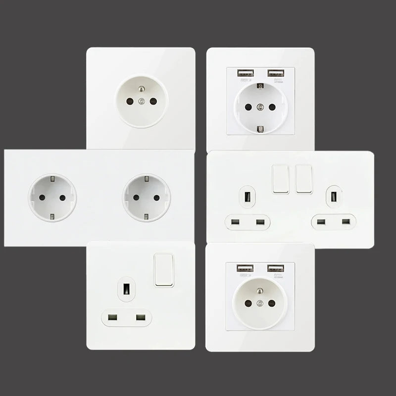 White designer wall socket for bedroom