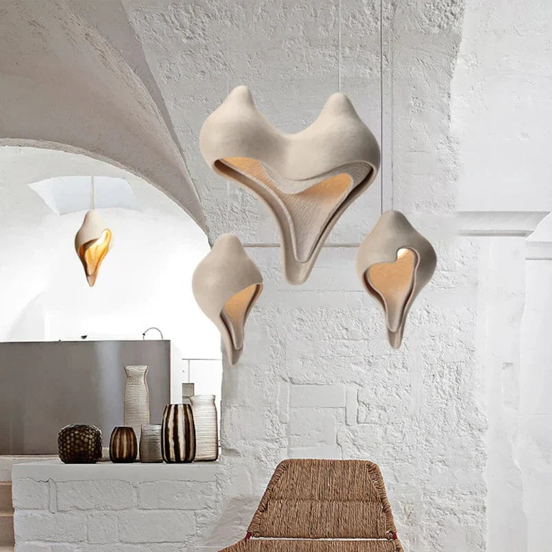modern plaster chandelier creative conch pendant light
