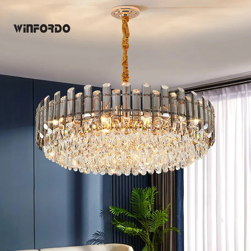 Modern Luxury Crystal LED Chandelier 	 In stock