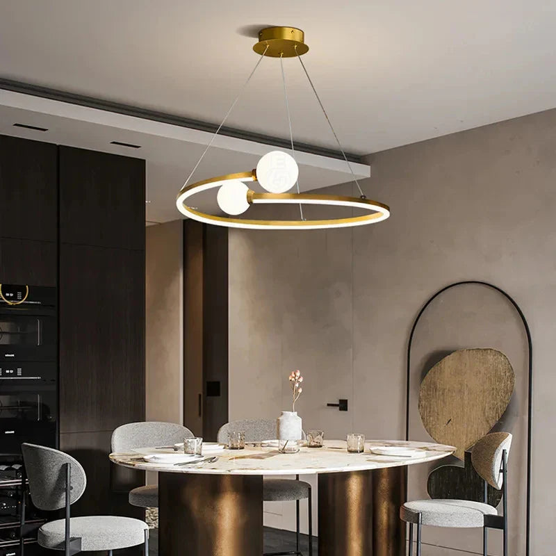 Nordic Creative Ring LED Chandelier Modern Pendant Light