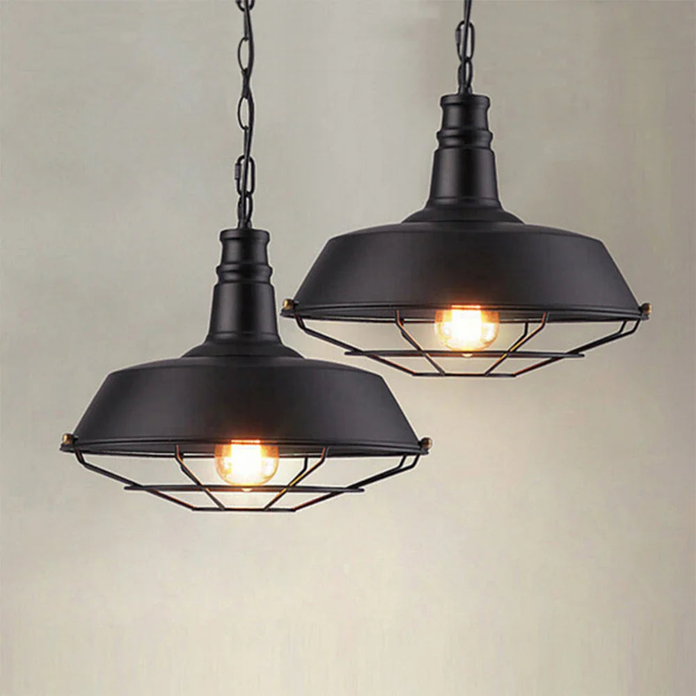 Retro American industrial iron chandelier for bar loft