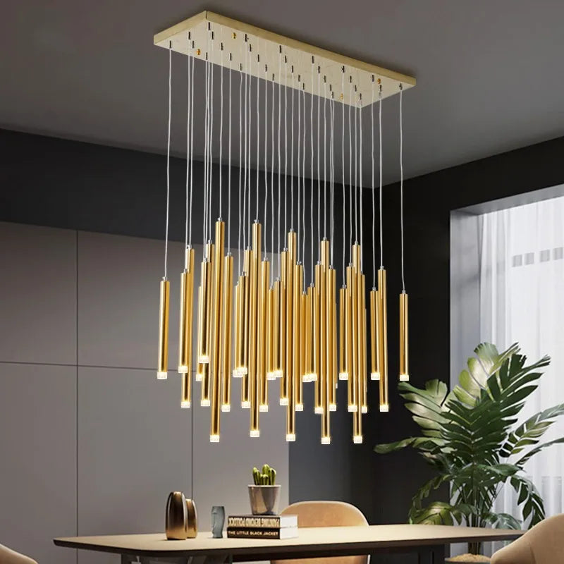 Modern minimalist luxury Nordic light long chandelier