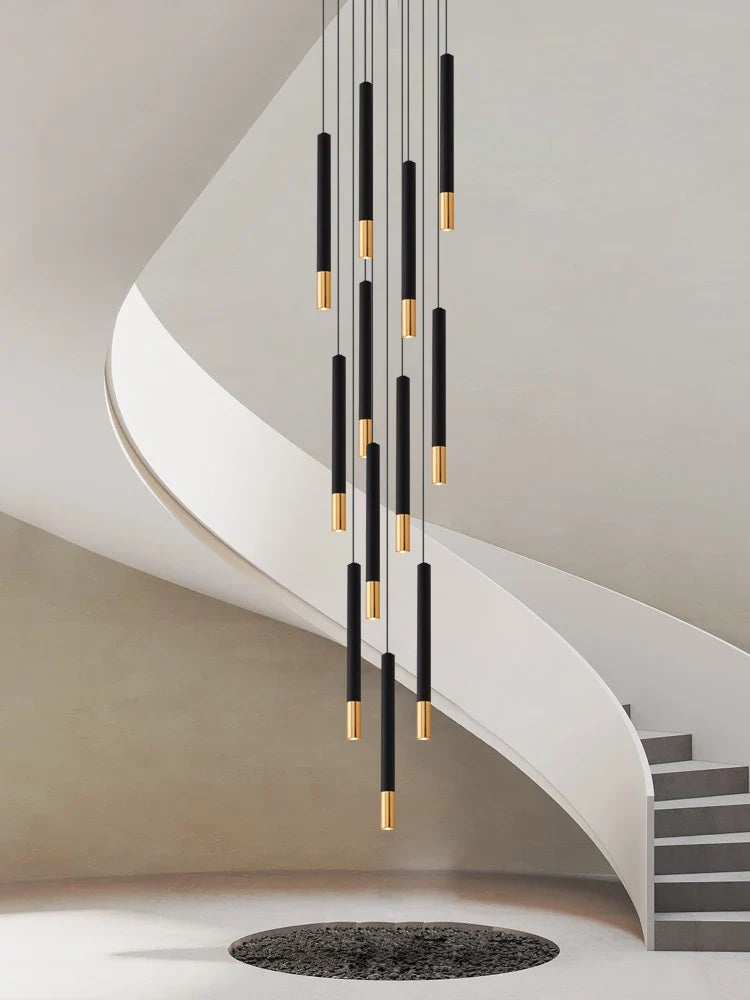LED tubular chandelier for restaurant interior lighting