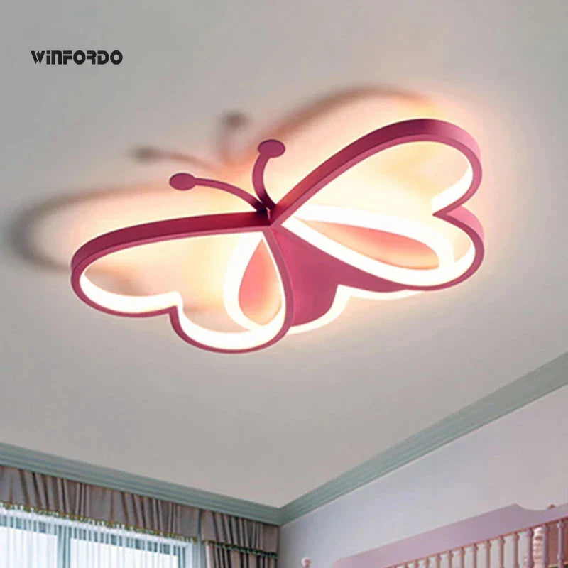 Winfordo LED chandelier with adjustable butterfly lamp for children