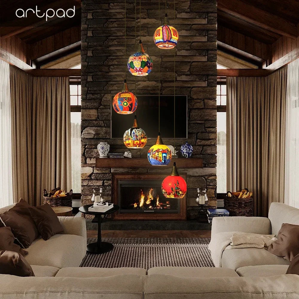 lustre en mosaïque turque vintage fait main pour décoration intérieure