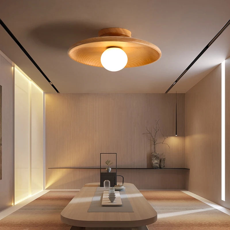 Nordic LED Wooden Ceiling Light for Living Room Wooden Ceiling Lamp