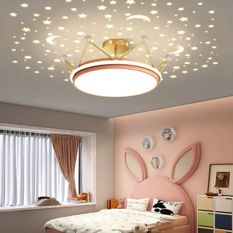 Children's moon and star LED chandelier