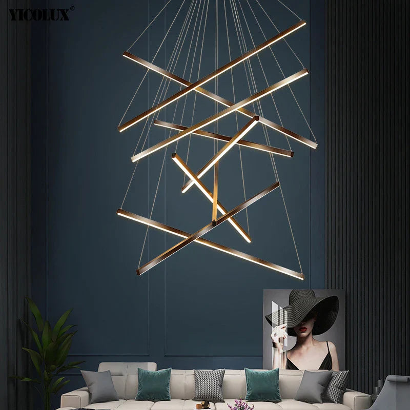 Modern LED chandelier with remote dimming for interior use