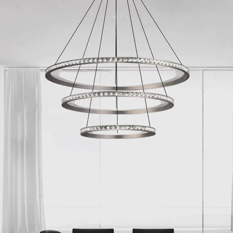 lustre moderne en suspension avec éclairage led intérieur