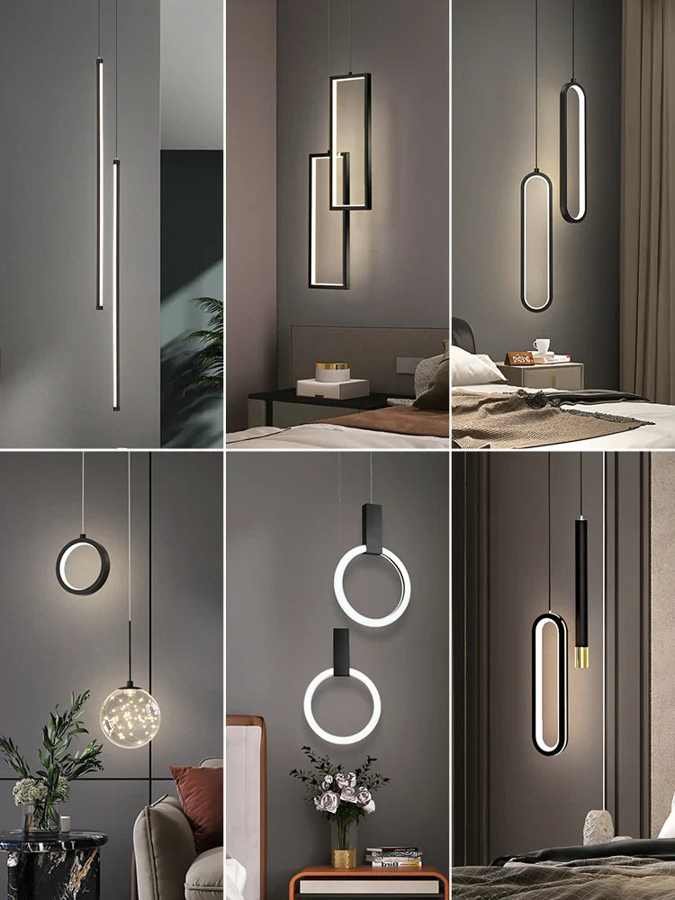 Nordic minimalist modern double-headed linear chandelier