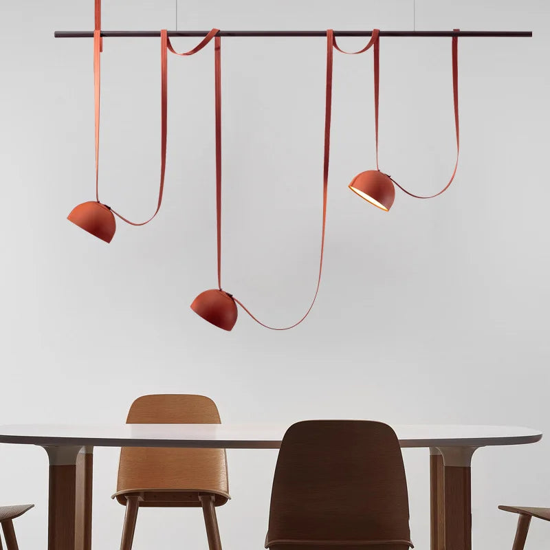Artistic LED Belt-Shaped Chandelier for Indoor Use