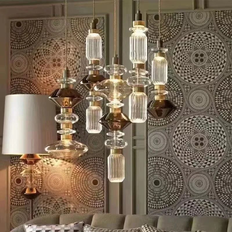 LED chandelier with free installation and adjustable cable