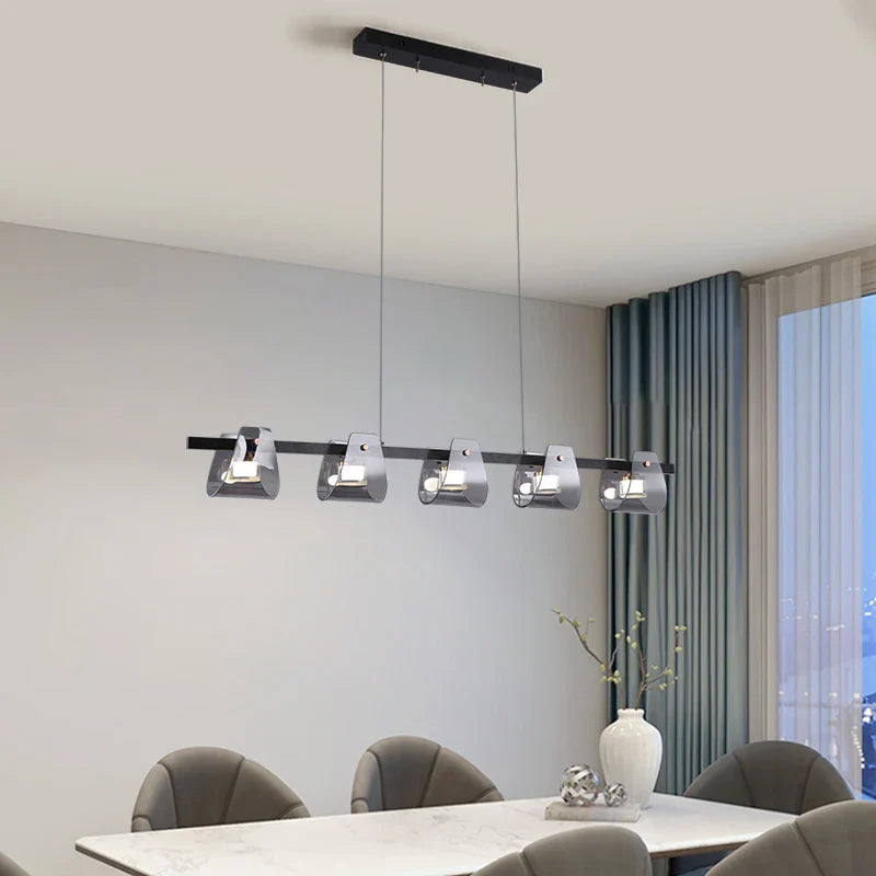 Italian minimalist copper chandelier, modern decorative design