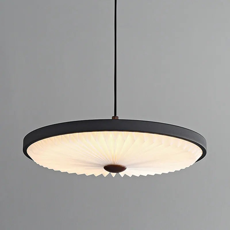 High quality modern round pleated LED pendant light