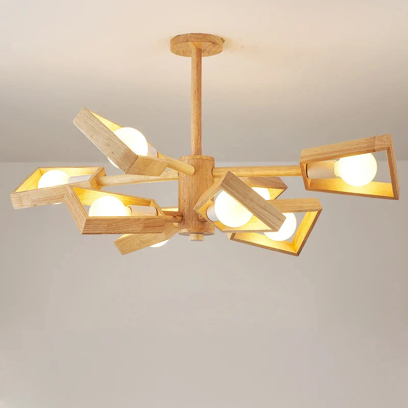 Nordic Tree Lighting Wooden Hanging Chandelier for Decoration