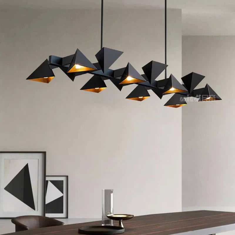 Lustre design moderne en métal noir décoratif intérieur
