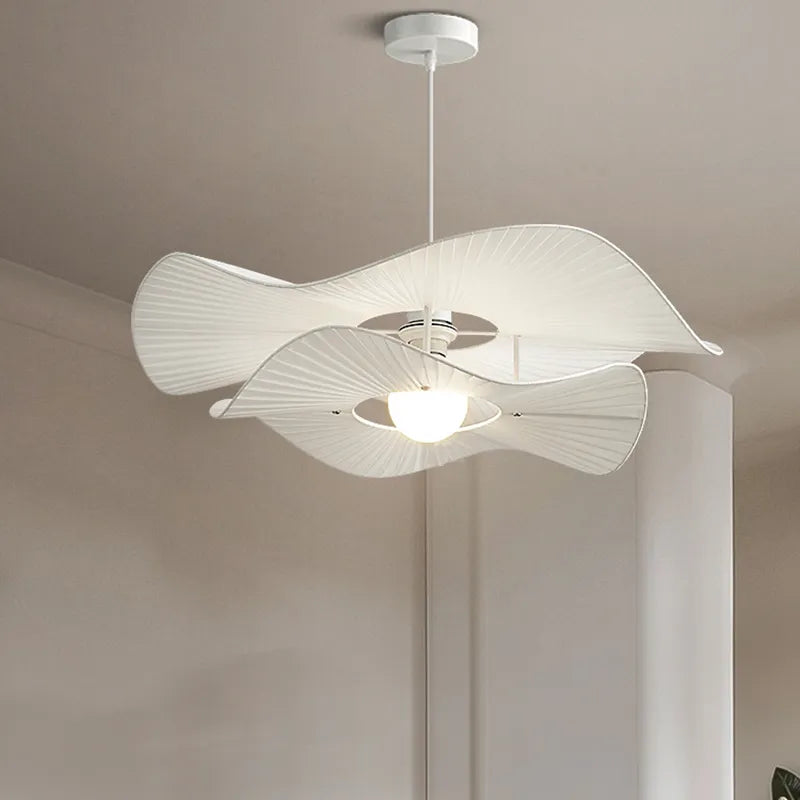 Suspension à chapeau nordique E27 lampes suspendues en tissu blanc pour salon salle à manger chambre lustre LED Luminaire d'intérieur