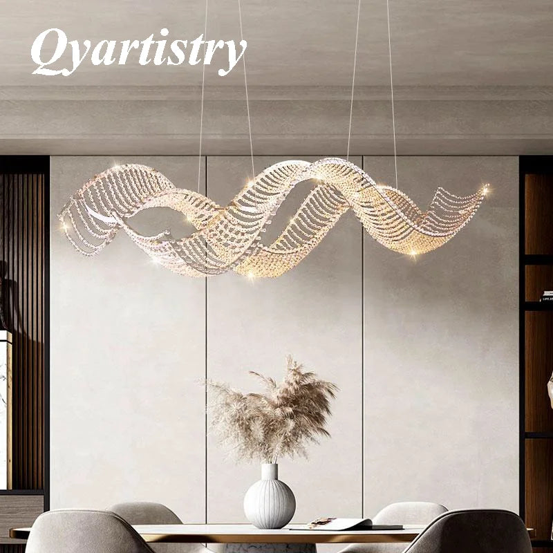 lustre de luxe moderne k9 en cristal suspendu personnalisé