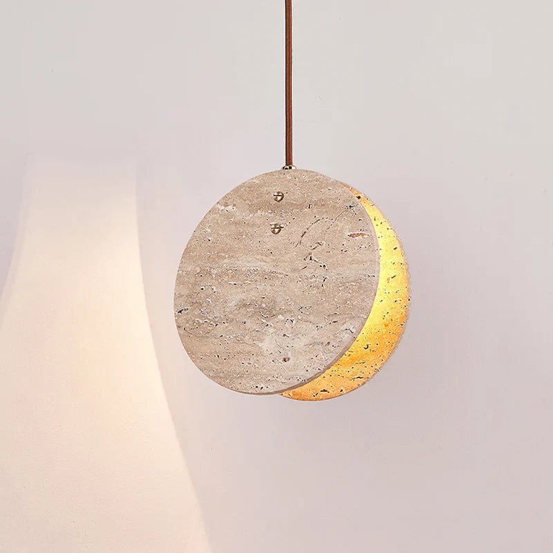 Scandinave Wabi Sabi Jaune Pierre LED Suspension Lumière Nordique Crème Style Décoration de La Maison Salon Chambre Chevet Lustre