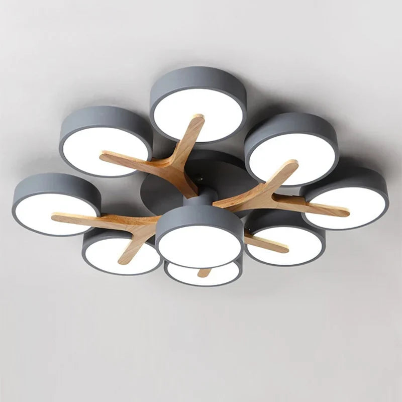 Lustre nordique bois élégant style moderne