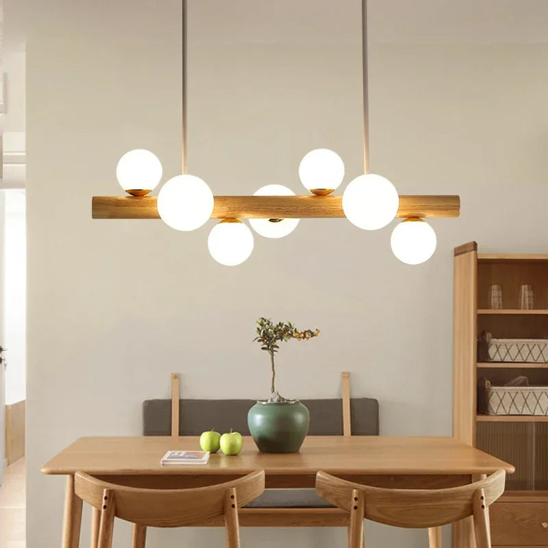 Minimalist LED wooden pendant light modern decor