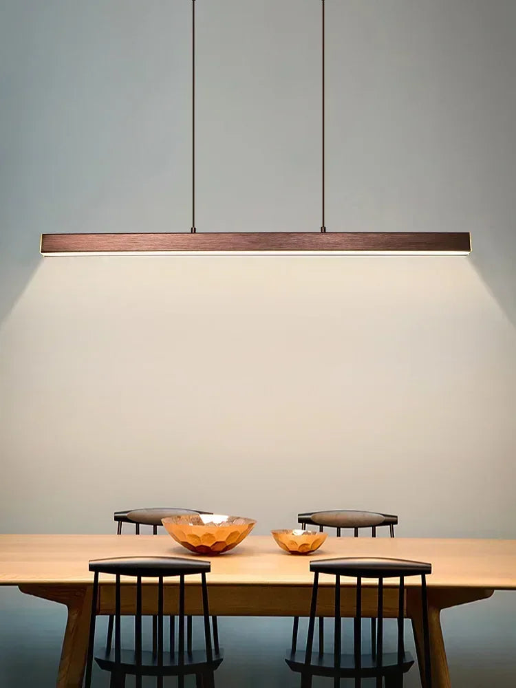 Edge Modern Linear Suspension Black/Brown Metal/Acrylic Living Room