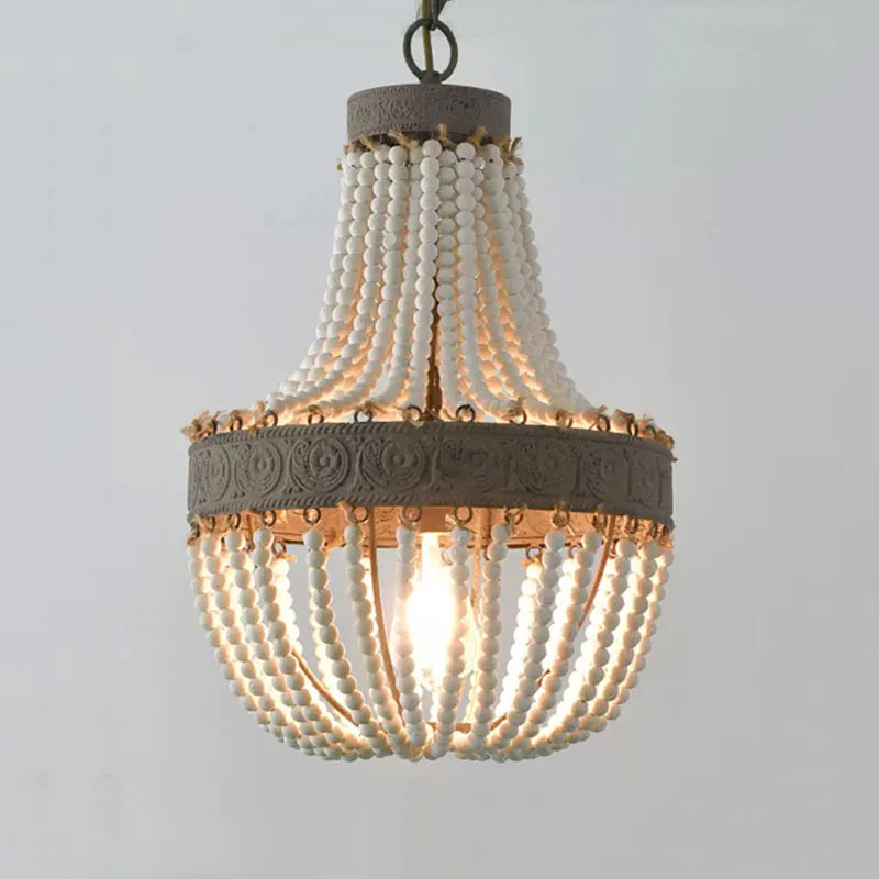 vintage wooden beaded chandelier, American country style