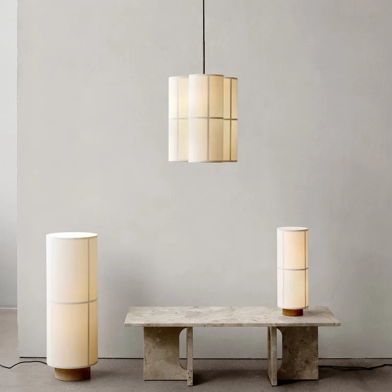 vintage minimalist fabric lampshade designer hashira pendant light