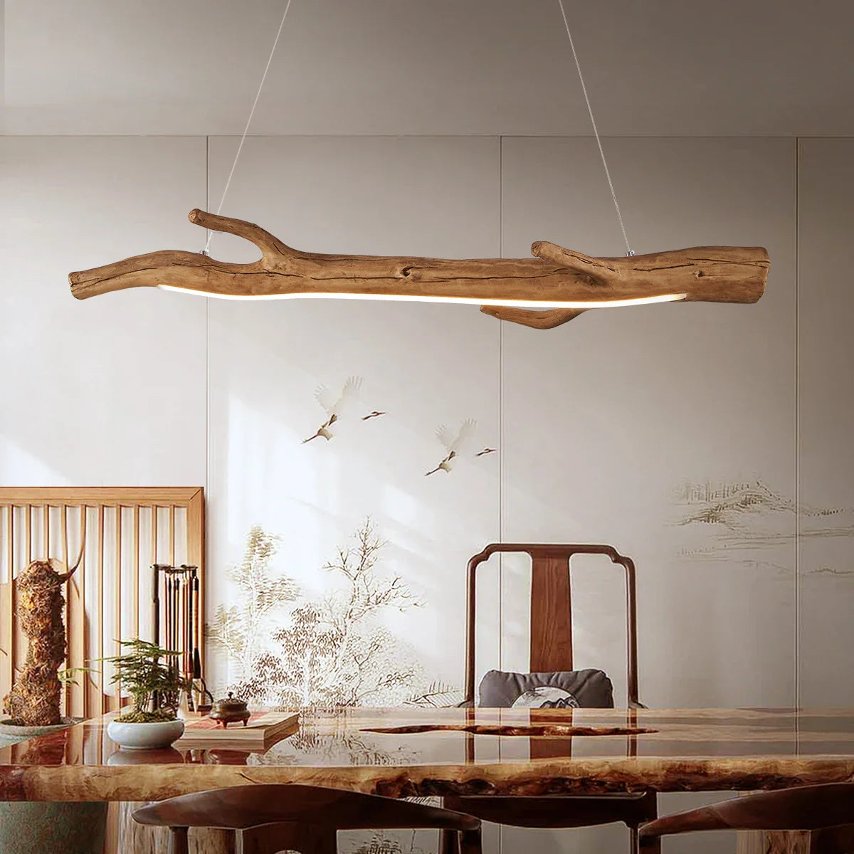 Vintage Resin Tree Branch Chandelier with LED for Home Decor
