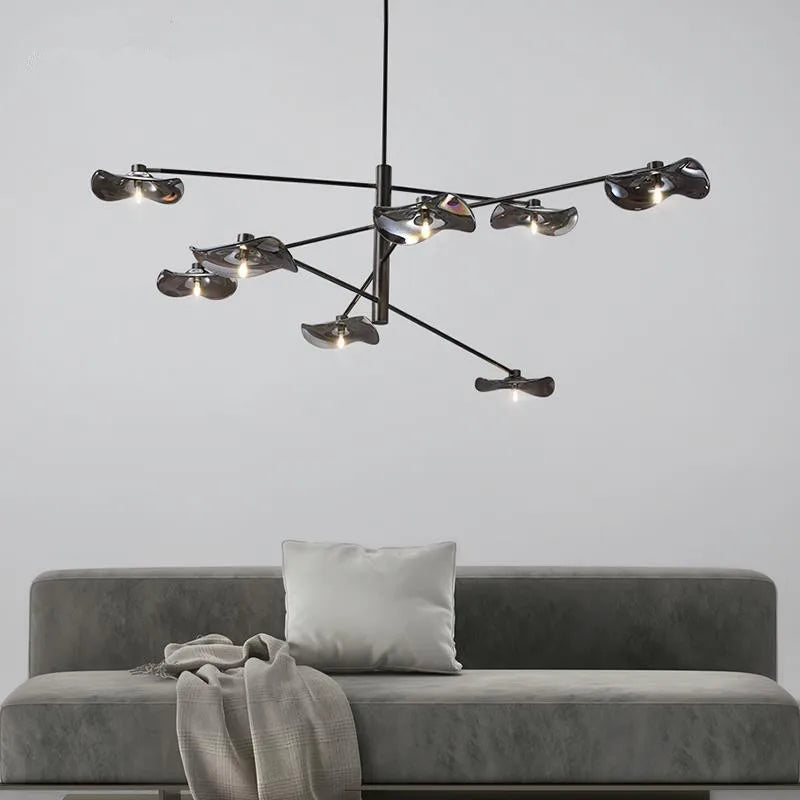 glass chandelier metal pendant G4 bulb adjustable height