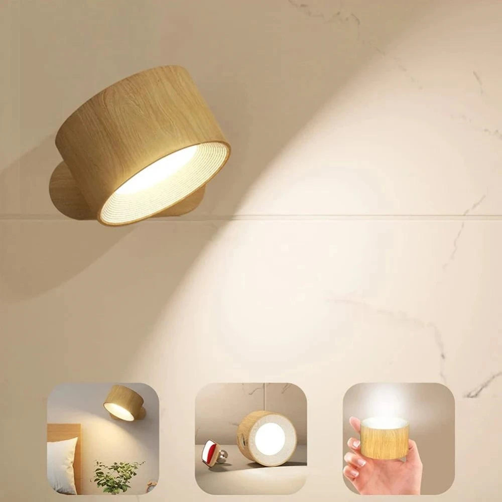 ASRTD Magnetic Mount Touch and Remote Control LED Wall Sconce, Cordless, for Bedroom, Reading Lamp (Color : Black(RemoteControl), Size : 0-5W)