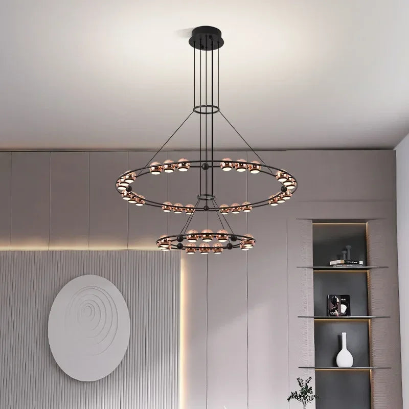 lustre led moderne en forme de haricot pour salon luxueux