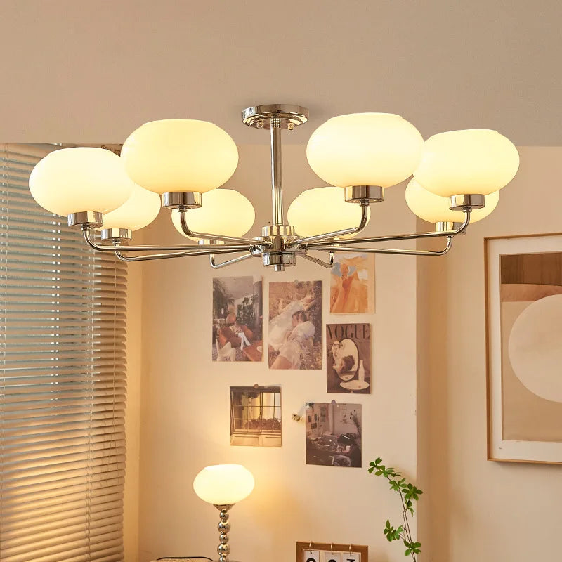 lustre moderne bauhaus en verre pour salon nordique