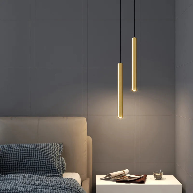 Modern minimalist copper LED chandelier for restaurant and bar