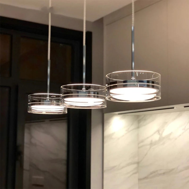 Modern design adjustable chrome LED pendant light in acrylic