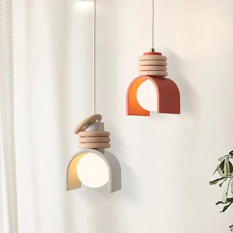modern minimalist Nordic style resin LED chandelier